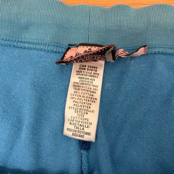 Juicy Couture Vintage Blue Velour Lounge Pants with Floral Accent - Picture 5 of 6